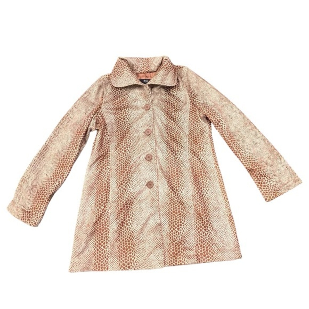 Dennis Basso Faux-Fur Button-Front Lightweight Midi Lined Coat Jacket Medium EUC